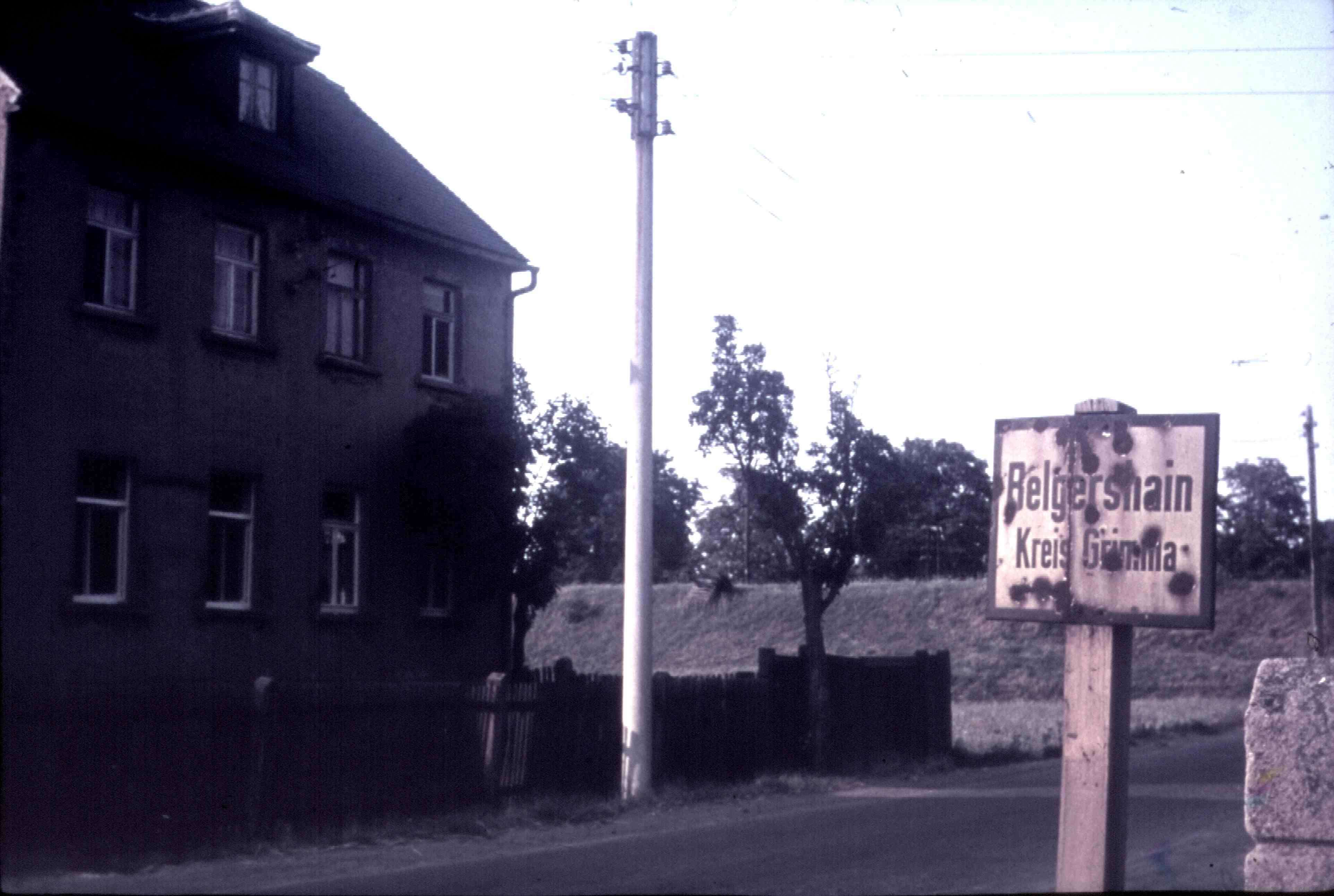 Ortseingang Belgershain am 7. August 1964